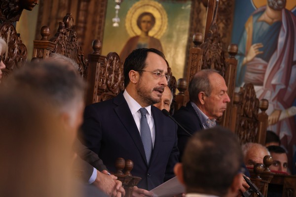 Ο πρόεδρος της Δημοκρατίας στο Ναό της Παναγίας Ευαγγελιστρίας στον Δήμο Ιδαλίου.